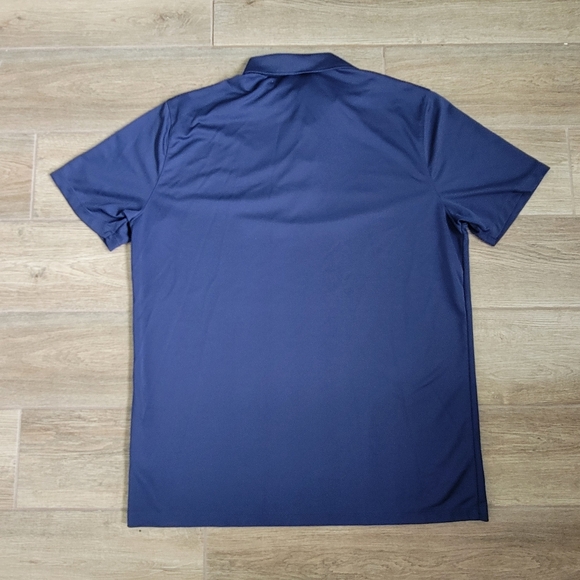 Nike Dri Fit Navy Blue Short Sleeve Polyester Golf Polo Mens Large - Picture 13 of 16